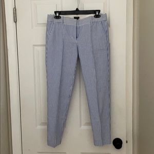 J Crew Factory Seersucker Crop Pants